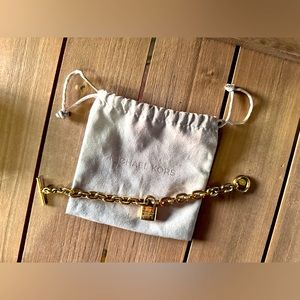 MK Gold Locket Chain Bracelet